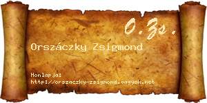 Orszáczky Zsigmond névjegykártya