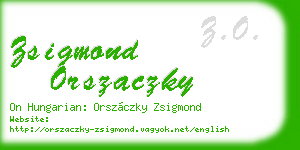 zsigmond orszaczky business card